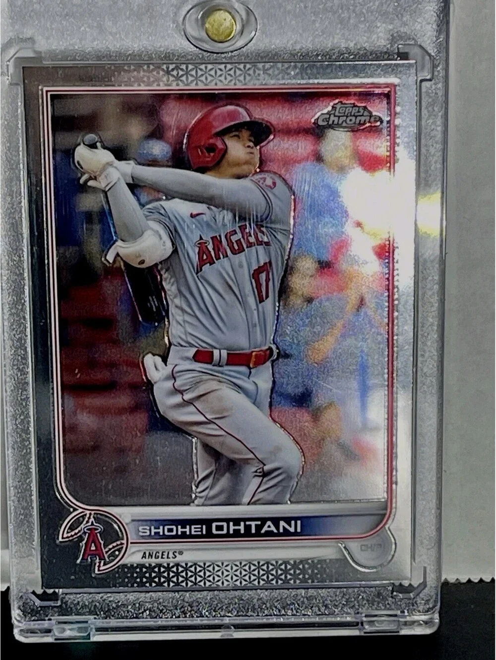 Shohei Ohtani Topps Chrome Baseball Card W One Touch Case! Dodgers